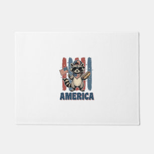 Patriotic Racoon America Vintage Shirt Design_1 Doormat