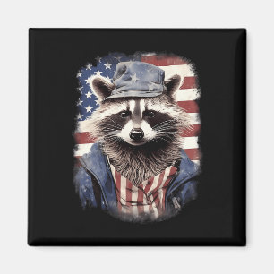Patriotic Racoon Funny 4th Of July Independence D Magnet