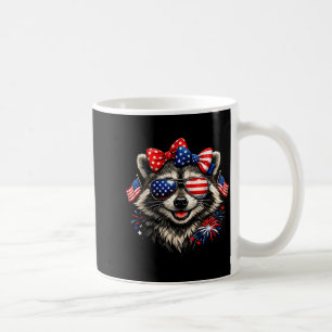 Patriotic racoon funny american flag bow 4th ofPa Coffee Mug