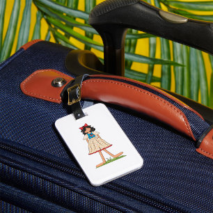Patriotic Rag Doll Girl Americana Folk  Luggage Tag