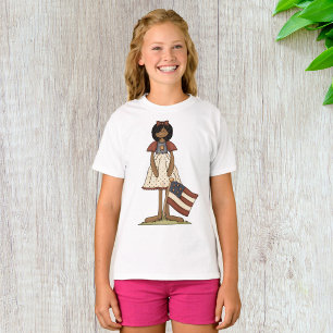 Patriotic Rag Doll Girl Americana Folk  T-Shirt