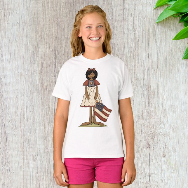 Patriotic Rag Doll Girl Americana Folk  T-Shirt (Creator Uploaded)
