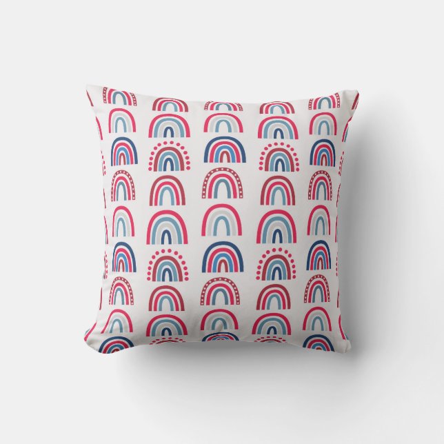 Patriotic Rainbow Pattern Cushion (Front)