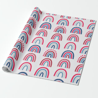 Patriotic Rainbow Pattern Wrapping Paper