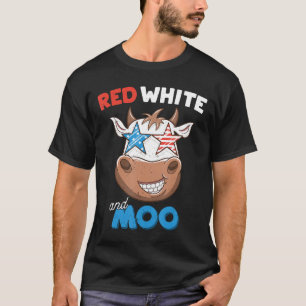 Patriotic Rancher Cow Farmer American Flag Pun T-Shirt