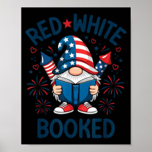 Patriotic Reader Red White Booked Firework Poster