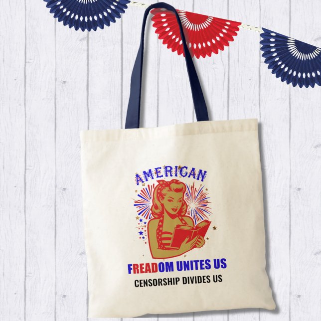 Patriotic Reading Freedom Tote Bag (Creator Uploaded)