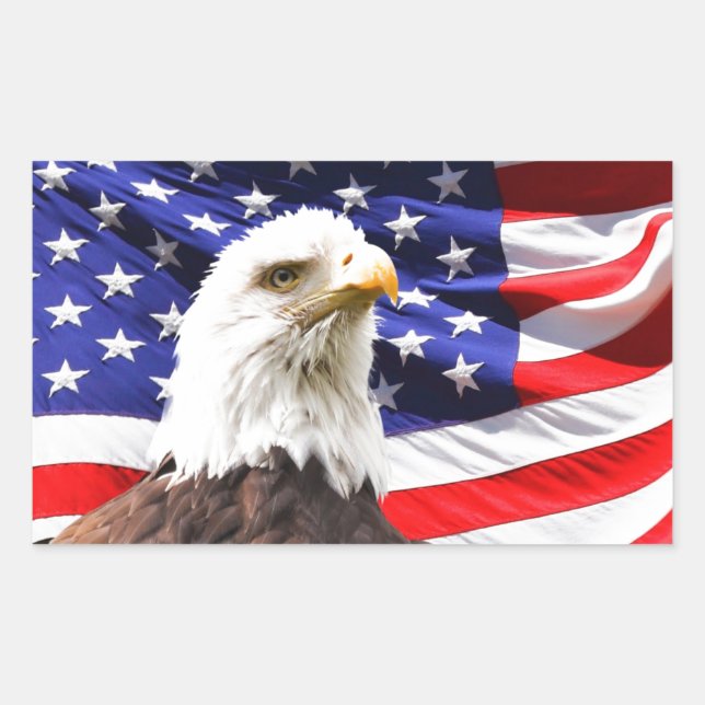 Patriotic Rectangular Sticker (Front)