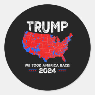Patriotic Red And Blue Map Classic Round Sticker