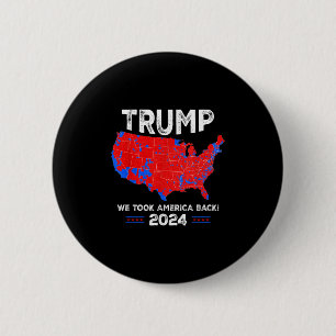 Patriotic Red And Blue Map, Donald Trump, We Won 2 6 Cm Round Badge