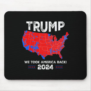 Patriotic Red And Blue Map Funny Trump Fan Mouse Pad
