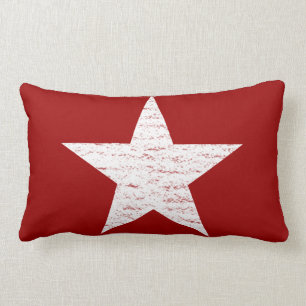 Patriotic Red and White Star Throw Pillow