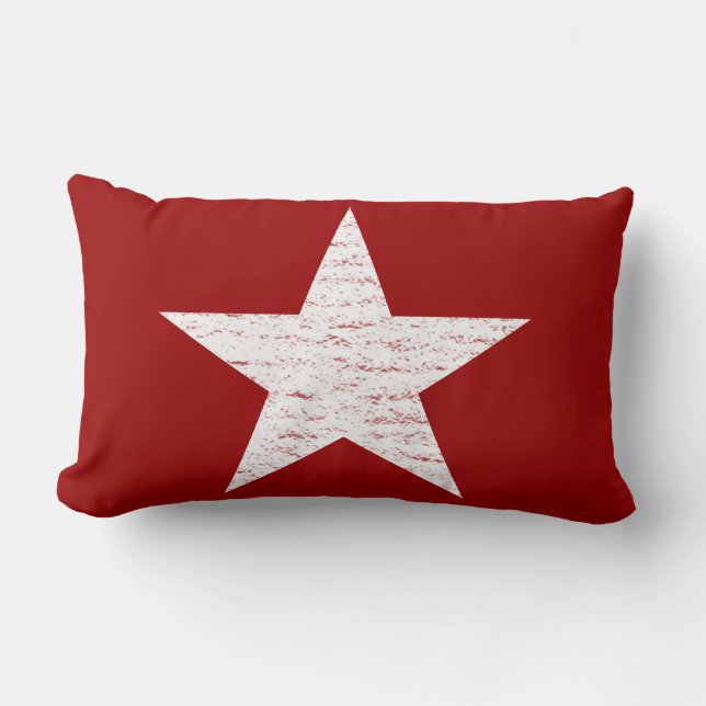 Patriotic Red and White Star Throw Pillow (Front)