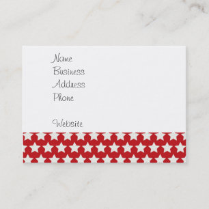 Patriotic Red and White Stars Pattern 4th of July Business Card