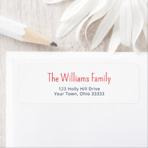 Patriotic Red Blue Family Name Return Address Label
