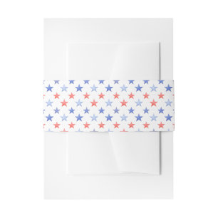 Patriotic Red & Blue Stars  Invitation Belly Band