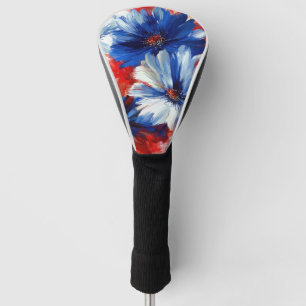 Patriotic Red Blue White Floral (6) Golf Head Cover