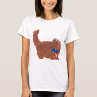 Patriotic Red Longhair Persian Cat