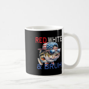 Patriotic Red White & Bruh America B Fishing 4 Coffee Mug