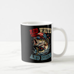 Patriotic Red White & Bruh America Fish Fishin Coffee Mug