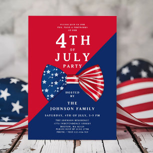 Patriotic Red White An Blue 4th Of July Invitation