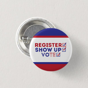 Patriotic Red, White and Blue 3 Cm Round Badge