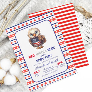 Patriotic Red White and Blue 4th July BBInvitation Invitation