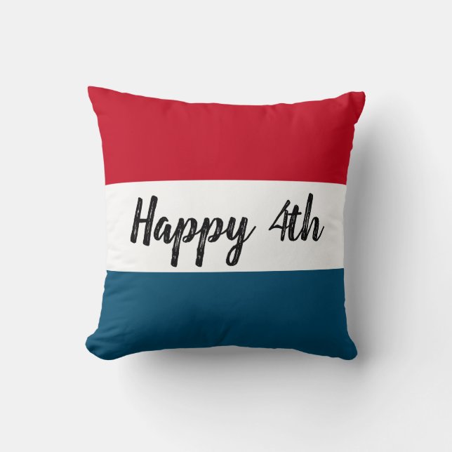Patriotic Red White And Blue 4th Of July Cushion (Front)