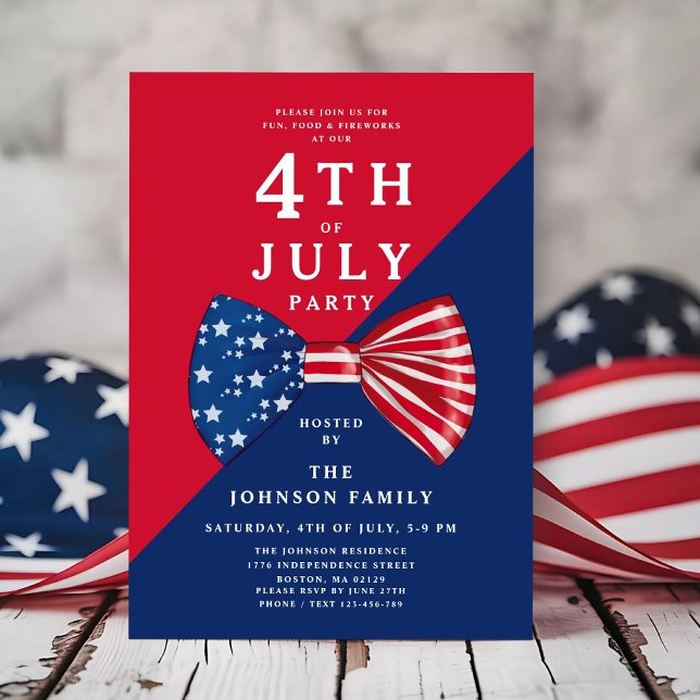 Patriotic Red White And Blue 4th Of July Invitation (Patriotic Red White And Blue 4th Of July Invitation)