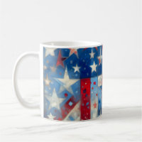 Patriotic Red White and Blue Abstract US Flag