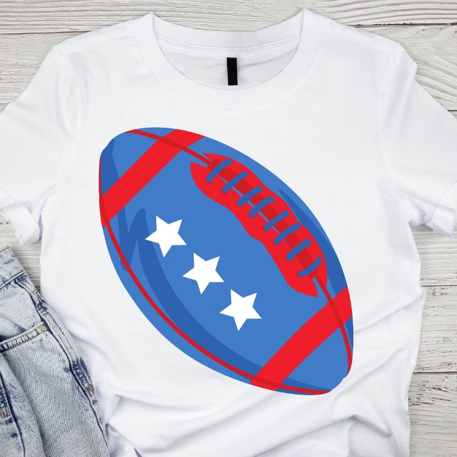 Patriotic Red, White, and Blue American Football T-Shirt (Creator Uploaded)