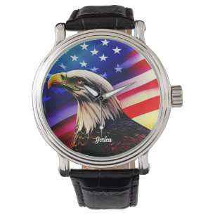 Patriotic Red, White and Blue Bald Eagle Watch
