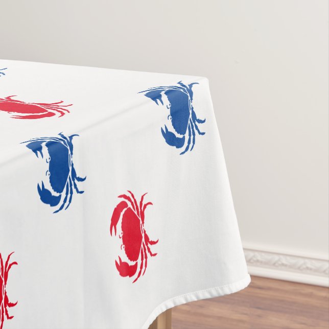 Patriotic Red white and blue crab pattern Tablecloth (In Situ)