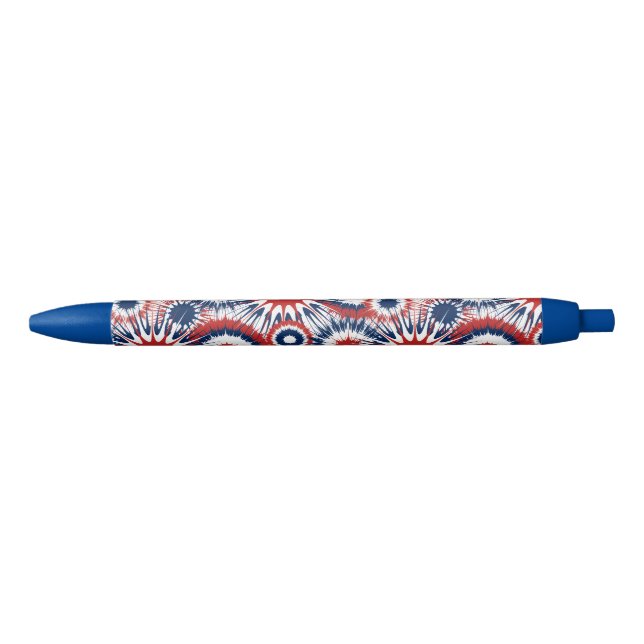 Patriotic Red White and Blue Fireworks Blue Ink Pen (Front)