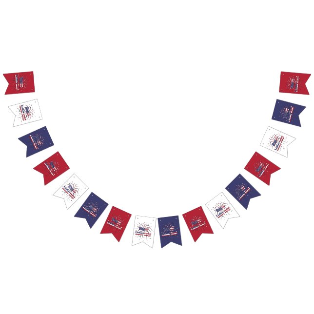 Patriotic Red White and Blue Happy Labour Day Bunting (All)