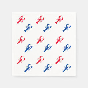 Patriotic Red white and blue lobster pattern paper Napkin
