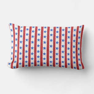 Patriotic Red white and blue Lumbar Cushion