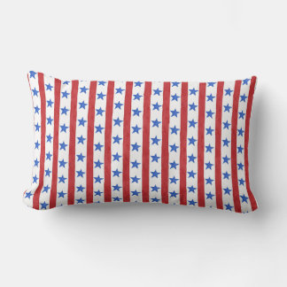 Patriotic Red white and blue Lumbar Cushion