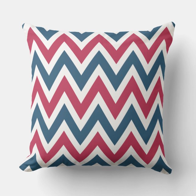 Patriotic Red White and Blue Outdoor Cushion (Front)