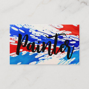 Patriotic Red White and Blue Painter Business Card