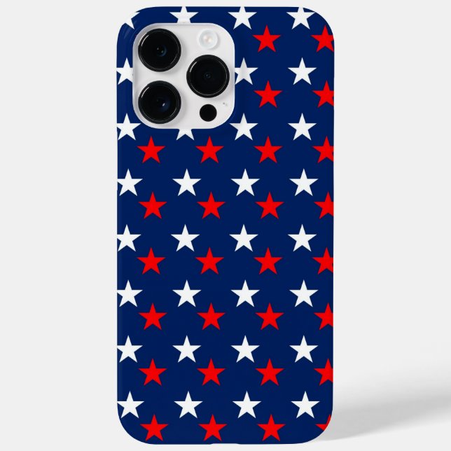 Patriotic Red White and Blue Stars Design Case-Mate iPhone Case (Back)