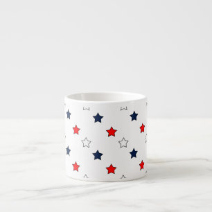 Patriotic Red White and Blue Stars/USA Espresso Cup