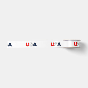 Patriotic Red White and Blue Stars/USA Satin Ribbon