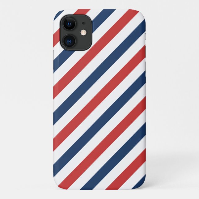 Patriotic Red White and Blue Stripes Case-Mate iPhone Case (Back)