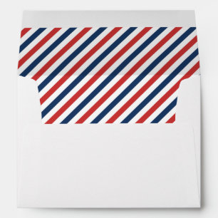 Patriotic Red White and Blue Stripes Envelope