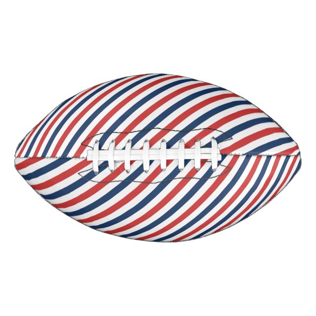 Patriotic Red White and Blue Stripes Football (Front)