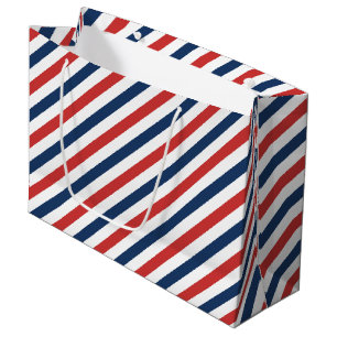 Patriotic Red White and Blue Stripes Large Gift Bag