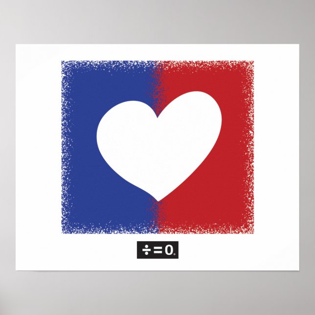 Patriotic Red White And Blue Unity Heart Poster (Front)