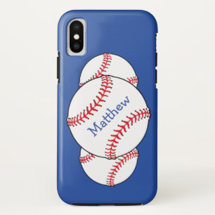 Patriotic Red White Blue Baseball iPhone X Case