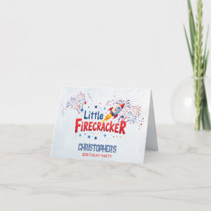 Patriotic Red White Blue Birthday Stationery Thank You Card